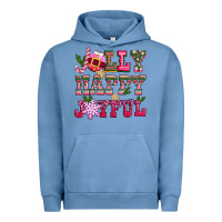 Pigment Pebble Blue jolly happy joyful pink christmas Urban Hoodie - CowGirlArtShop