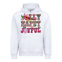 White jolly happy joyful pink christmas Urban Hoodie - CowGirlArtShop