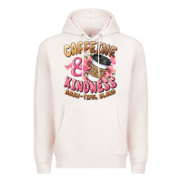 Pale Pink caffeine and kindness brewtiful blend Premium Hoodie - JahusDesignShop