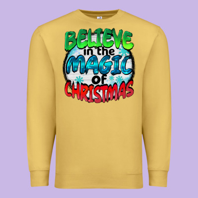 Believe In The Magic Of Christmas Premium Sweatshirt Designed By Barkaloodesign