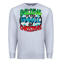 Heather Grey believe in the magic of christmas Premium Sweatshirt - BarkalooDesign