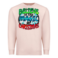 Pale Pink believe in the magic of christmas Premium Sweatshirt - BarkalooDesign