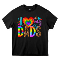 Black i love my dads Heavy Core Tee - texasbilliewilder