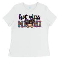 White mess mini messy bun Ladies Tee - Zillion Design Studio