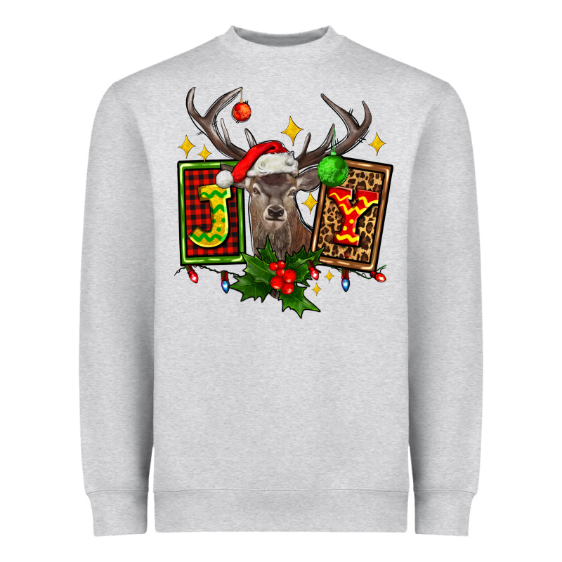 Joy With Reindeer Ado Heavyweight Sweatshirt by AdoDesignShop | Teevron