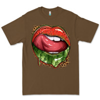 Cacao watermelon lips with leopard Premium Tee - texasbilliewilder