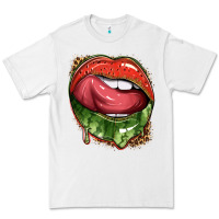 White watermelon lips with leopard Premium Tee - texasbilliewilder