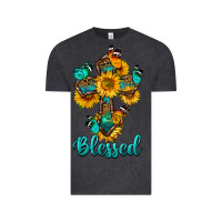 Vintage Black cross with butterfly blessed Vintage Tee - BundleAndBundleShop