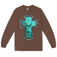 Chestnut turquoise gemstone cross Long Sleeve Tee - Jasminsmagicworld