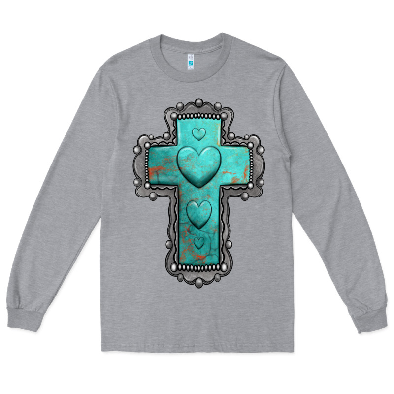 Turquoise Gemstone Cross Long Sleeve Tee by Jasminsmagicworld | Teevron
