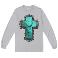 Moon Dust turquoise gemstone cross Long Sleeve Tee - Jasminsmagicworld