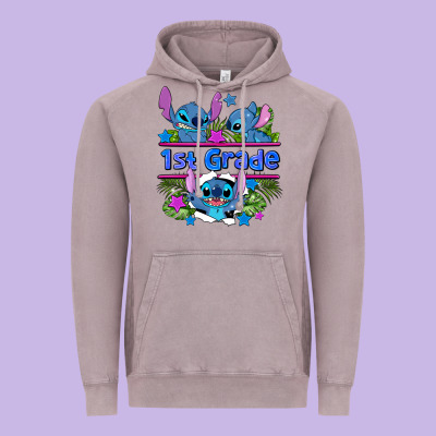 Preview Flower Stitch 1st Grade Vintage Hoodie Designed By Adodesignshop