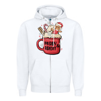 White merry and bright Zipper Hoodie - MaliasSmallBusiness