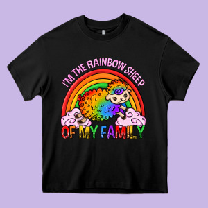 I M The Rainbow Sheep Of My Family Pride Lgbtq Heavy Core Tee Designed By Texasbilliewilder