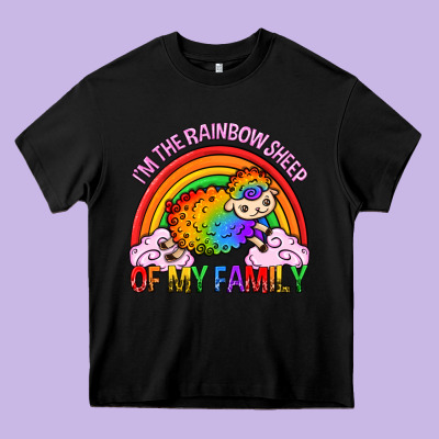 I M The Rainbow Sheep Of My Family Pride Lgbtq Heavy Core Tee Designed By Texasbilliewilder