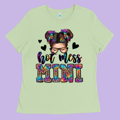 Mess Mini Messy Bun Ladies Tee Designed By Zillion Design Studio