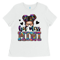 White mess mini messy bun Ladies Tee - Zillion Design Studio