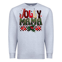 Heather Grey Christmas jolly mama Premium Sweatshirt - BarkalooDesign
