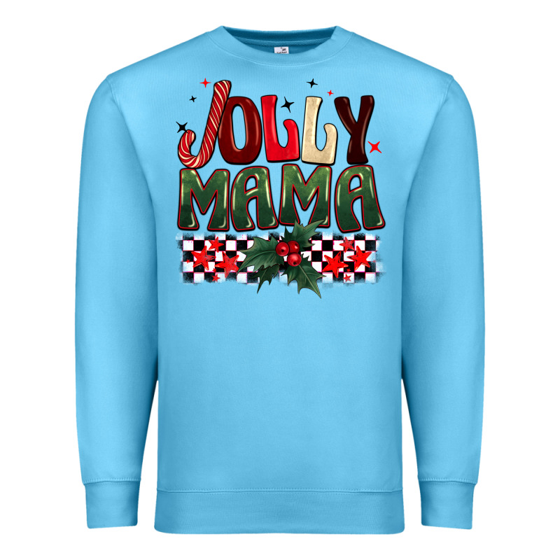 Christmas Jolly Mama Premium Sweatshirt by BarkalooDesign | Teevron