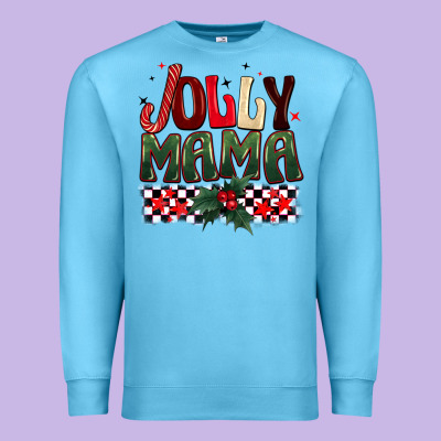 Christmas Jolly Mama Premium Sweatshirt Designed By Barkaloodesign