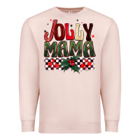 Pale Pink Christmas jolly mama Premium Sweatshirt - BarkalooDesign