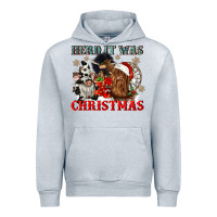 Heather Grey herd it was christmas Urban Hoodie - CowGirlArtShop