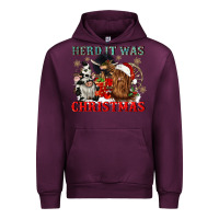 Mauve Wine herd it was christmas Urban Hoodie - CowGirlArtShop