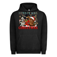 Pigment Black herd it was christmas Urban Hoodie - CowGirlArtShop