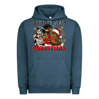 Pigment Midnight Navy herd it was christmas Urban Hoodie - CowGirlArtShop