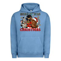 Pigment Pebble Blue herd it was christmas Urban Hoodie - CowGirlArtShop