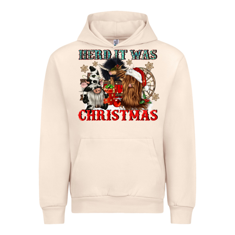 Herd It Was Christmas Urban Hoodie by CowGirlArtShop | Teevron