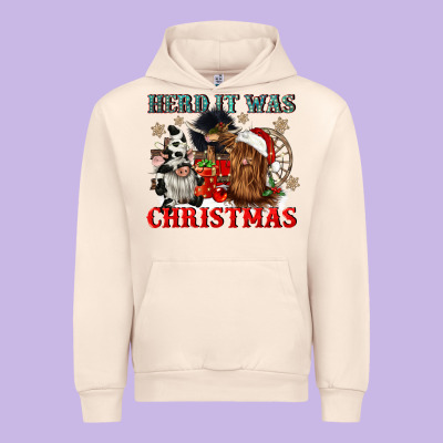 Herd It Was Christmas Urban Hoodie Designed By Cowgirlartshop