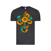 Vintage Black cross with butterfly Vintage Tee - BundleAndBundleShop