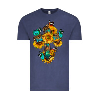 Vintage Denim cross with butterfly Vintage Tee - BundleAndBundleShop