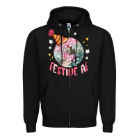 Black festive af Zipper Hoodie - MaliasSmallBusiness