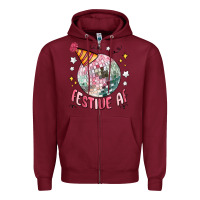 Burgundy festive af Zipper Hoodie - MaliasSmallBusiness