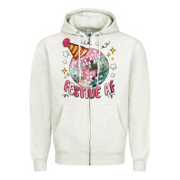 Oatmeal Heather festive af Zipper Hoodie - MaliasSmallBusiness