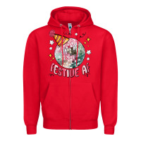 Red festive af Zipper Hoodie - MaliasSmallBusiness