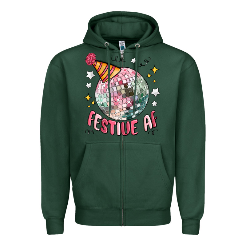 Festive Af Zipper Hoodie by MaliasSmallBusiness | Teevron