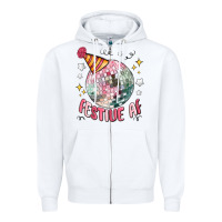White festive af Zipper Hoodie - MaliasSmallBusiness