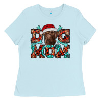 Baby Blue Christmas Labrador Dog Mom Ladies Tee - RanaPortraitStore