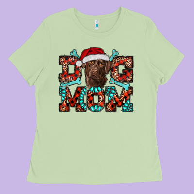 Ladies Tee Christmas Labrador Dog Mom