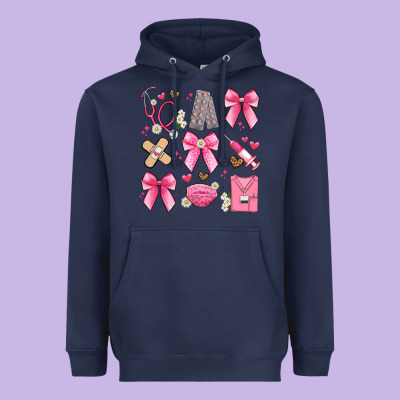 Coquette Bow Nurse Heavyweight Hoodie Designed By Artiststas