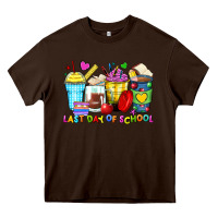 Chocolate Brown last day of school coffee cups Heavy Core Tee - Zillion Design Studio
