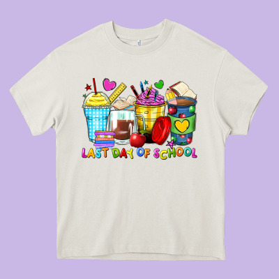 Last Day Of School Coffee Cups Heavy Core Tee Designed By Zillion Design Studio