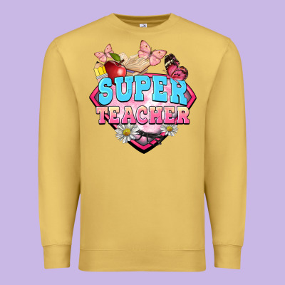 Super Teacher Premium Sweatshirt Designed By Barkaloodesign