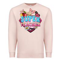 Pale Pink super teacher Premium Sweatshirt - BarkalooDesign