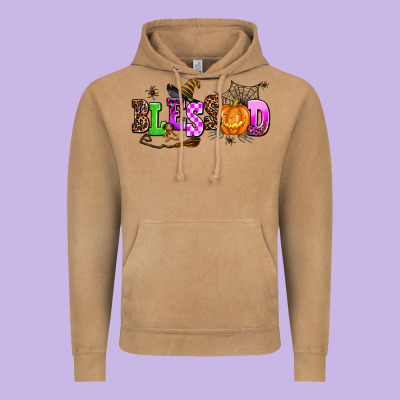 Halloween Blessed Vintage Hoodie Designed By Adodesignshop