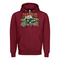 Burgundy i got a heart like a truck western sunflower Zipper Hoodie - NancyCooperArtShop