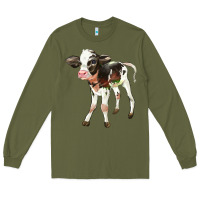 Army Green Holstein Calf Long Sleeve Tee - LillyAllenDesigns